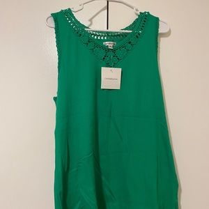 Croft&Barrow green tank top with floral lace